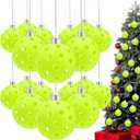 Realspring 18 Pcs Dink Ball Christmas Ornaments Green Balls Christmas Tree Hanging Decor Xmas Tree Decoration Dink Sports Xmas Balls Funny Holiday Gifts for Women Men Dinkball Lovers