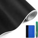 Arespark Matte Black Vinyl Wrap, Car Wrap Film Vinyl Roll Self Adhesive Film Black Sticker for Automotive Motos Interior Exterior(1ft x 10ft with Tool Kit)