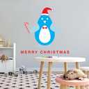 Family Merry Christmas Adorable Cartoon Wall Decal Decoration Cute Little Happy Penguin Christmas Cute Santa Hat Candy Cane Holiday Gift Lasts Years and Easily Removable - Size: 30 in(W) x 24 in(H)