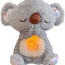 Anxiety Relief Koala, Soothing Breathing Koala Anxiety Relief Bear with Light and Music Breathing Koala Plush Toy Portable Plush Rest Koala Calming Sleep with Rhythmic Breathing Motion for Baby (Grey)