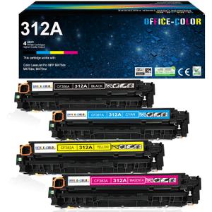 312A Toner Cartridges 4 Pack Replacement for HP 312A Toner Compatible for HP LaserJet Pro MFP M476dn M476dw M476nw Printer Ink (Black,Cyan,Magenta,Yellow)