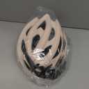 KINGBIKE Bike Helmet with USB Rechargeable Light & Replacement Pads & Visor, Cream, L(57-60CM)