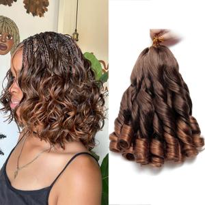 French Curl Braiding Hair 12 Inch Loose Wavy Braiding Hair for Braids Curly Hair Extensions Synthetic French Curly Braids Hair for Black Women 4/30