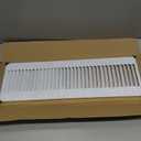 HVAC Premium 4" x 18" [Duct Opening] Flat Stamped Steel Return Air Grille - Sidewall and Ceiling - HVAC Vent Duct Cover - White [Outer Dimensions: 5.75w X 19.75"h]