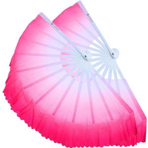 ZooBoo 2Pcs Traditional Chinese Folding Dance Fan - Elegant Taichi Kungfu Performance Accessory (Pink)