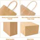 XPCARE 100Pcs Paper Gift Bags 5.25x3.25x8.25'', Small Paper Bag with Handles Bulk Shopping,Kraft,Retail,Party Bags for Small Business (Brown), 100 Count