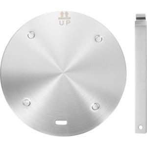 uxcell Heat Diffuser Plate for Gas Stove 8 Inch Round Heat Conduction Induction Adapter Plate with Removable Handle Cookware Protector for Cookware Heat Cooking Unfreeze, Silver Tone