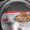 GoodCook AirPerfect 14" Insulated Nonstick Carbon Steel Pizza Pan with Cutting Guides, Perforated Nonstick Pizza Pan, Gray
