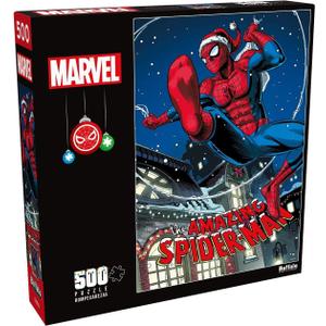 Buffalo Games - Marvel - Swinging into The Holidays - 500 Piece Christmas Jigsaw Puzzle - Colorful, Holiday Puzzles for Adults  Precision-Cut Pieces, Festive Artwork, Relaxing Winter Fun
