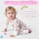 Satol Baby Girl Cotton Clothes, One-Piece Zip Front Footed, 2 Way Zipper Outfit Baby Clothes for Girls (6-9 Months, Pink)