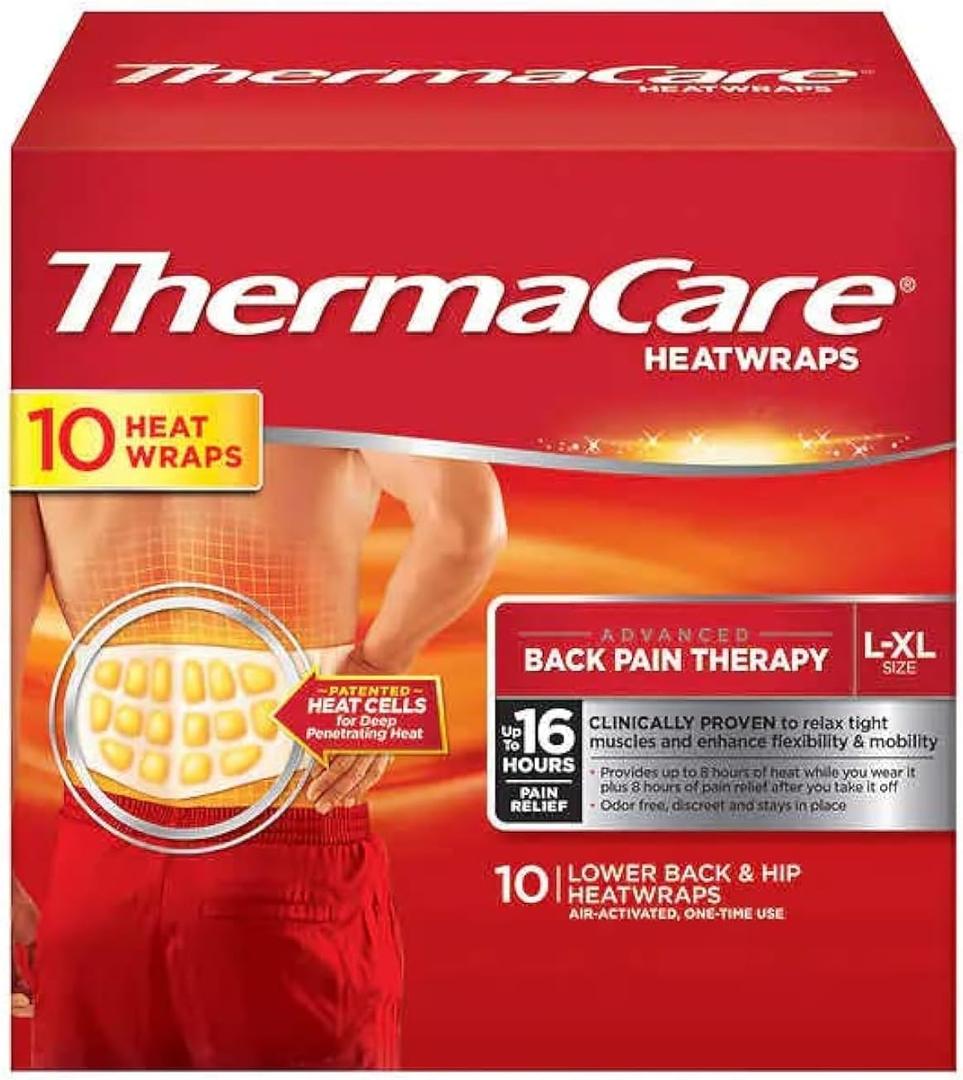 Thermacare Heatwraps Lower Back & Hip, L-XL- SPECIAL LIMITED PACK OF 10 Count