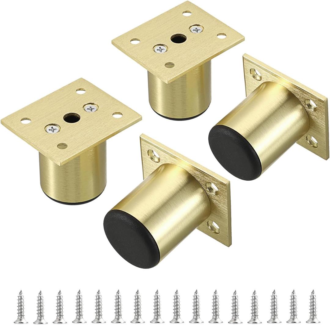 Sumnacon 4PCS Aluminium Alloy Furniture Legs - Round Adjustable Sofa Legs Furniture Cabinet Legs, 2 Inch Funiture Feet for Cabinet Desk Table Chair Sofa Bed, Gold