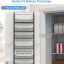 Over the Door Pantry Organizer, 8-Tier Over the Door Organizer with Adjustable Basket, Pantry Door Organization for Pantry Kitchen Storage Room Spice Rack, Black