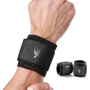 HiRui Wrist Compression Strap Wrist Brace Wrist Wraps for Fitness, Weight Lifting, Tendonitis, Carpal Tunnel Arthritis, Pain Relief, Great Support for Men Women, Adjustable (2 PCS)