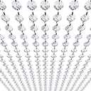 99ft Acrylic Crystal Garland Strands - Hanging Chandelier Gem Bead Chain - 14mm Clear Octagon Prism Diamond String Decorations for Wedding Party Manzanita Centerpiece Christmas Tree, Pack of 3