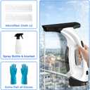 Window Vacuum Squeegee Cordless, Electric Window Cleaner Squeegee with 2000Pa Suction, 280mm Wide Blade, 150ml Tank for Shower Glass, Mirrors, Tiles & Car Windows