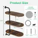 Rotating Window Plant Shelves with 3 Anti-slip Mats, 3 Tier Plant Stand Indoor Outdoor, Wooden Window Plant Shelf with 3 Circle Hook, Hanging Plant Holder for Window, Potted Plants, Flowerpots (Antique Color, 3 Tier)