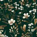 Green Floral Peel and Stick Wallpaper Dark Gold Leaf Wallpaper Vintage Contact Paper 17.5in x 32.8ft Removable Self Adhesive Vinyl Wall Boho Mural Wall Paper for Walls Bedroom Kitchen Drawer