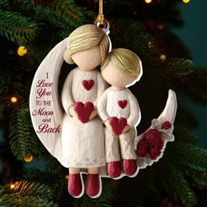 Jesuspirit Grandmother & Grandchild Christmas Ornament  Mother and Me, Acrylic Ornament for Grandmother, First 2025 (I Love You to The Moon and Back - Boy)