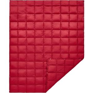 KingCamp Ultralight Camping Blanket, Packable Down Alternative Puffy Wearable Blankets Weatherproof Warm Package Quilt with Snap Buttons for Outdoor Hiking Travel Picnic Stadium (69"L x 53"W CRIMSON) (Z - Red)