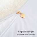 FUTEI Cream White Decorative Throw Pillow Covers 18x18 Inch Set of 2, Square Soft Faux Rabbit Fur Thick Striped Cushion Cover,Spring Home Decor for Couch Bed Living Room