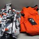 RIUIYELE Men's Ski Jacket and Pants Set Insulated Waterproof Snowsuits Winter Warm Outdoor Skiing Snowboard Jackets for Men, Size XL (Orange)