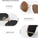 KALIYADI Sunglasses for Women and Men, Polarized Square UV Protection, Trendy Metal Frame Hexagon Sunglasses