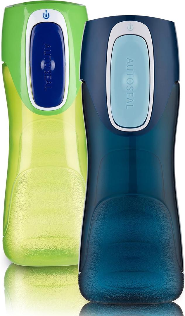 Contigo AUTOSEAL Trekker Kids Water Bottles, 14 oz., 2-Pack, Granny Smith and Nautical Contigo AUTOSEAL Trekker Kids Water Bottles, 14 oz., 2-Pack, Granny Smith and Nautical