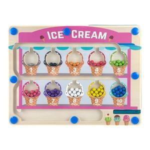 Libaregria Montessori Toys for 3+ Year Old, Ice Cream Magnetic Color and Number Maze, Wooden Puzzle Activity Board, Learning Educational Toy for Toddler 3 4 5, Toys Idea Christmas Boy Girl