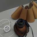 KUNJOULAM Cute Small Table Lamp, Modern Bedside Nightstand Lamp with Coffee Fabric Lampshade, Metal Base for Bedroom Home Office Decor (Without Buld)