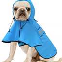 Waterproof Reflective Dog Rain Coat - Adjustable Puppy Rain Jacket Poncho, Lightweight Dog Hooded Pet Raincoat for Small to X- Large Dogs and Puppies (Blue, Medium)