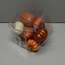 Artgar Pumpkin Decor, 8 PCS Halloween Pumpkin, Metal Cracked Design Foam Pumpkins for Halloween Thanksgiving Fall Home Table Indoor Outdoor Decorations