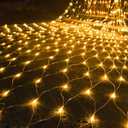WATERGLIDE Outdoor Christmas Net Lights, 12FT x 5FT 360 LED Fairy String Light with 8 Lighting Modes, Connectable Light for Garden Tree Bushes, Holiday Wedding Party Decorations, Warm White