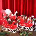 Kathfly 10 Set 15.8'' Large Christmas Sleigh Basket Gifts Bulk DIY Wooden Santa Sled Basket Empty Christmas Sleigh Decor Paper Gift Boxes Wooden Sled Runners Xmas DIY Craft for Holiday Supplies
