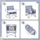 Portable Baby Booster Seat with Tray, Toddler Booster seat for Dining, Camping, Travel, Baby Beach Chair 6 Months to 3 Years Old Indoor Outdoor Use Grey