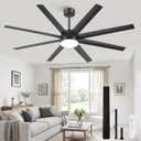 Fanbulous 65 Inch Large Ceiling Fans with Lights, Black Ceiling Fan with Remote Control, Dimmable, 3CCT, Quiet, Modern Ceiling fan For Living Room, Bedroom, Kitchen, Patio, Outdoor