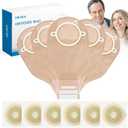 22pcs Ostomy Supplies Colostomy Bags, 2-Piece Colostomy Bags, Two-Piece Drainable Pouches with Closure for Ileostomy Stoma Care, Cut-to-Fit, 70mm Max (16 x Ostomy Bags+ 6 x Skin Barrier