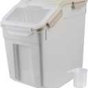 AnRui Dog Food Storage Container with Scoop, Large Airtight Plastic Pet Dog Cat Dry Food Bin, Cereal Grain Organizer Box for Rice, Flour, Snack, Baking Supplies, Kitchen Pantry, 20lb, Grey