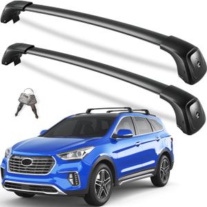 KINGGERI 330lbs Roof Rack Cross Bars Fit for 2019-2023 Hyundai Santa Fe & Santa Fe Hybrid, Lockable Heavy Duty Full Metal Aluminum Roof Rack Cross Bars Cargo Hauler Bag Luggage Kayak Car Accessories