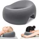 Face Down Pillow for Massage - Eye Surgery Face Pillow Suitable for Massage Beds and Home Sleep with Memory Foam and Removable Pillowcase (Grey)
