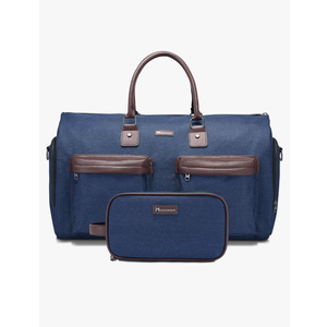 Convertible Garment Bag with Toiletry Bag, Modoker Carry on Garment Duffel Bag for Men Women - 2 in 1 Hanging Suitcase Suit Travel Bags, Blue