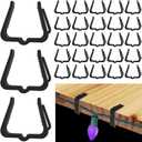 Christmas Light Hangers Clips 1 5/8 inch Fascia Board Clips Hooks Deck Light Clips Holiday Light Clip for Christmas Decoration Roof Gutter Fence in Thickness from 1" to 1 5/8" (Black, 100PCS) (Big)
