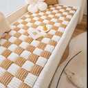 SmoBea Couch Cover for Dogs Washable, Funny Fuzzy Pet Couch Covers for Sofa, Couch Protector for Dogs Plaid Protective Couch Cover, Anti-Slip Dog Bed Sofa Cover (27.6 * 59", Light Brown)