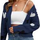 Imimtuan Women's Cropped Lightweight Cardigan Sweater Knit Cute Button Down Open Front Long Sleeve V Neck Top Cardigan Jacket, Size XL