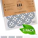 SUPERSCANDI 5 Pack Swedish Dishcloths for Kitchen - 100% Biodegradable & Compostable Reusable Paper Towels Washable, Food-Safe & Without Plastic - Dish Rags Suitable for Any Surface, Artdeco Blue