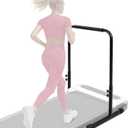 Showgeous 25 Inch Wide Handle Bar for Walking Pad Only with Phone Holder Adjustable Handrail Height from 30.7 to 39.37 Inch Treadmill Stand Feet with Non-Slip Rubber for Extra Stability and Support