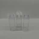 KALYLOC 4Pcs 34 Oz Milk Carton Water Bottle, Clear Plastic Square Milk Bottles, Portable Reusable Milk Box Juice Water Container for Travelling Sports Camping Outdoor Activities (Clean 4pcs)