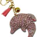 6 x Sparkling Keychains Bag Charms for Women Girls, Crystal Bling Rhinestone Key Ring Car Fob, Backpack Handbag Accessories