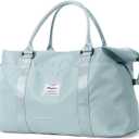 Sport Travel Duffle Bag Large Gym Tote Bag for Women, Weekender Carry on Bag for Airplane, Ladies Beach Overnight Bag Waterproof Luggage Bag with Wet Pocket (Blue)