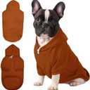 Mfiker Small Dog Hoodie with Leash Hole and Pocket, Soft Winter Dog Sweater, Cozy Hoodies Sweatshirt for Small Dogs Puppy and Cat, Cold Weather Pet Clothes (Brown Dog Hoodie, Large)